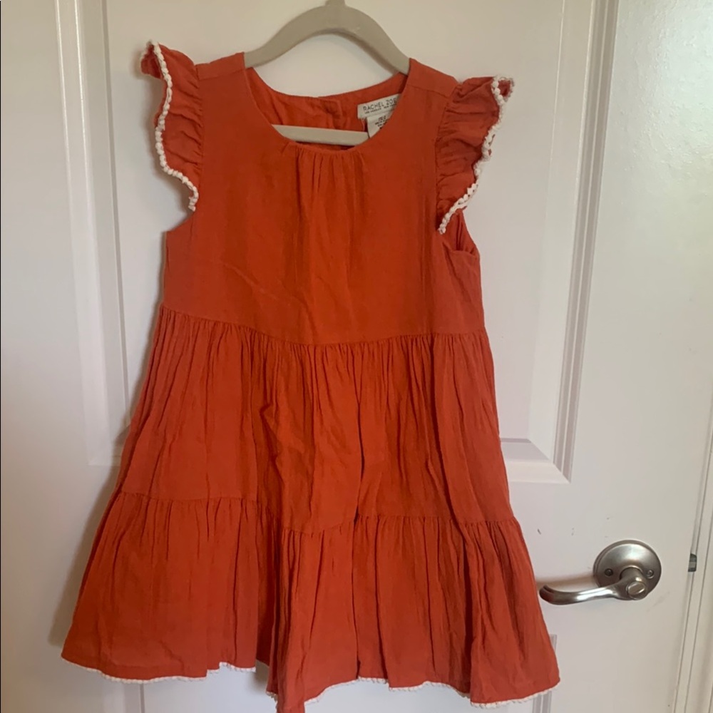 Rachel Zoe Vibrant Orange Kids Dress with Ruffles
